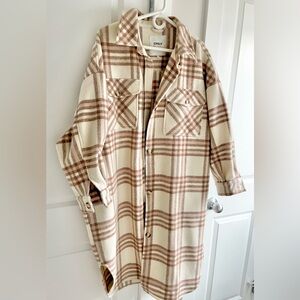 Beige Plaid Shacket